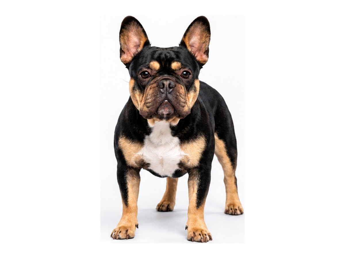 Hugo, black and tan French Bulldog stud